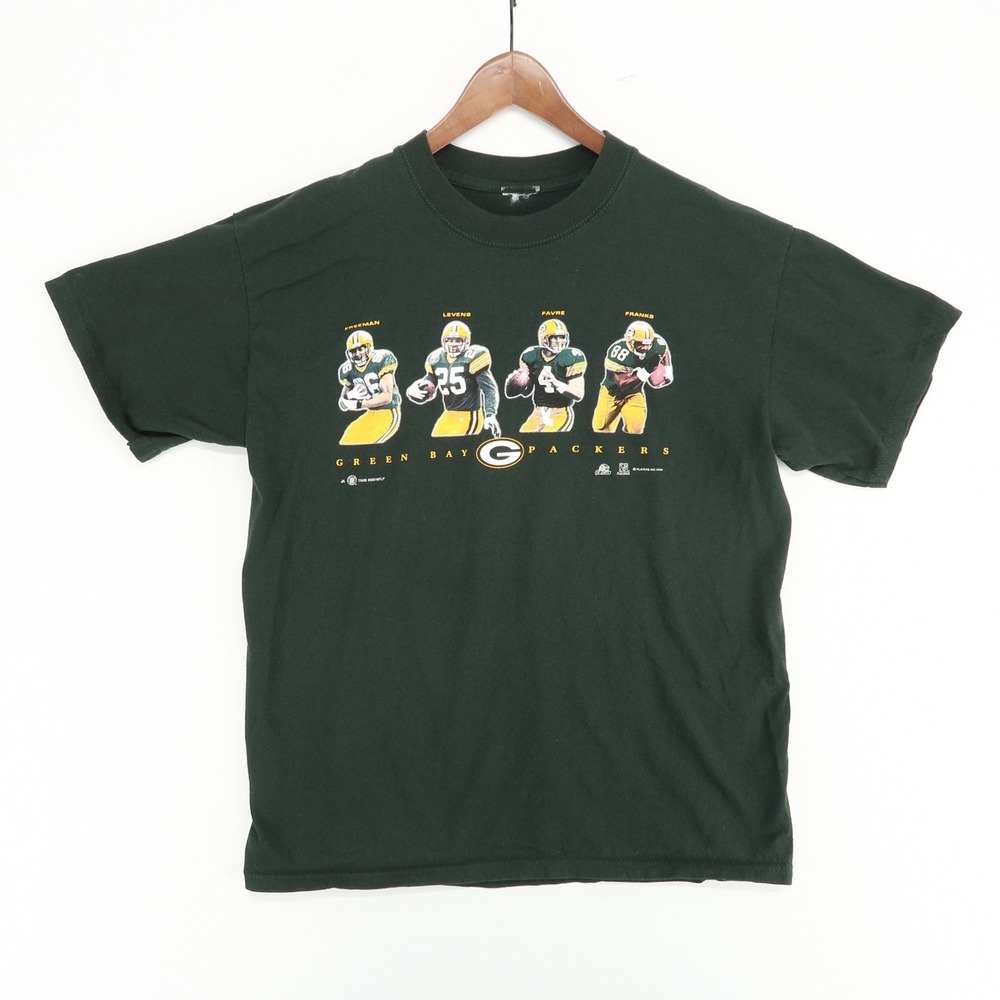 Vintage Green‎ Bay Packers Shirt Small (Est)* Freeman Levens Favre Franks '00